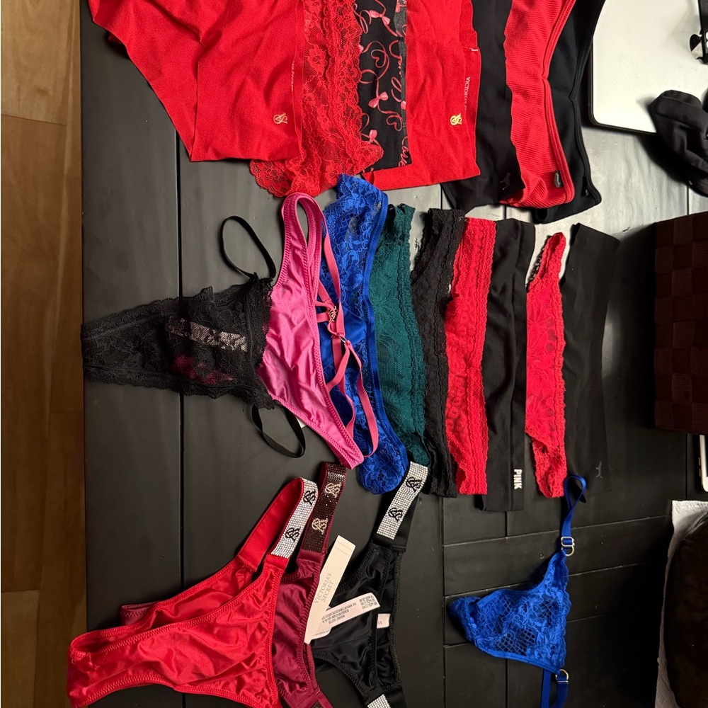PINK Victoria's Secret Lingerie Set - Red, Black, Blue, Pink